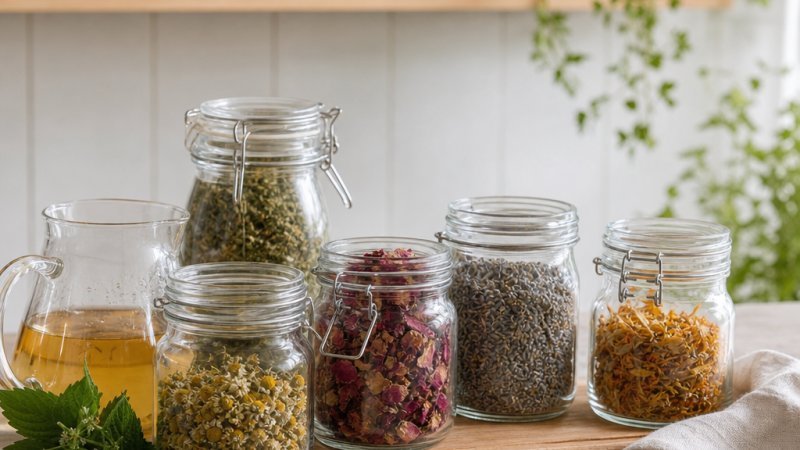 infusiones para el verano refrescantes y coloridas en una mesa