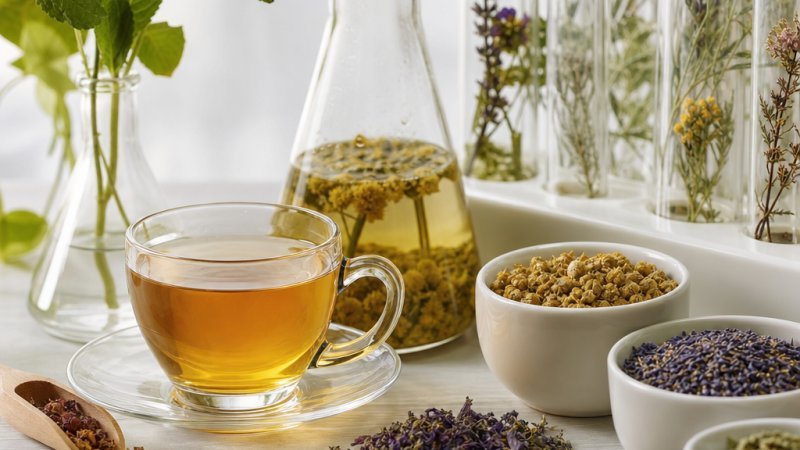 origen de la infusión representado por hojas frescas