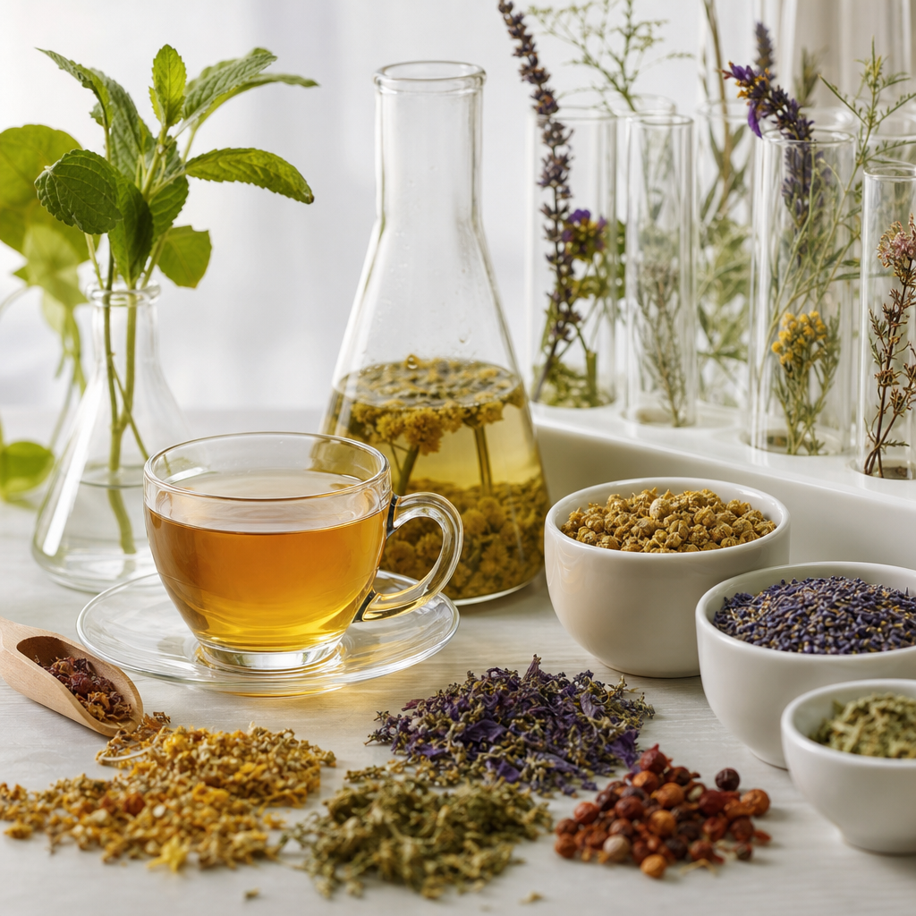 origen de la infusión representado por hojas frescas