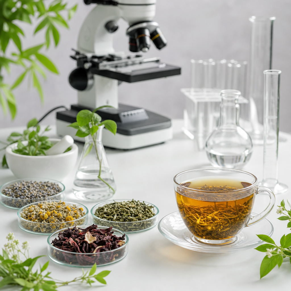 origen de la infusión representado por hojas frescas