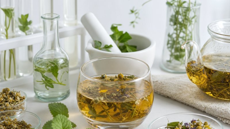 infusión premium etiqueta limpia en taza con aroma natural