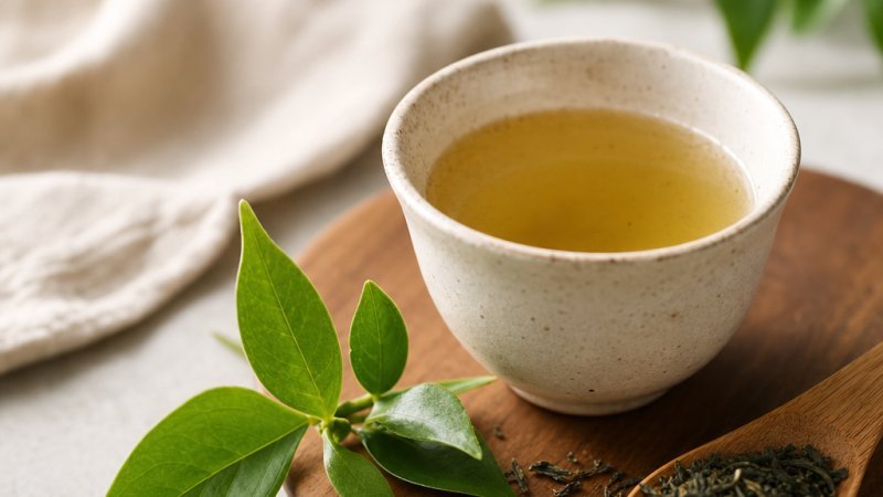 Hojas de té y ciencia de la L-teanina