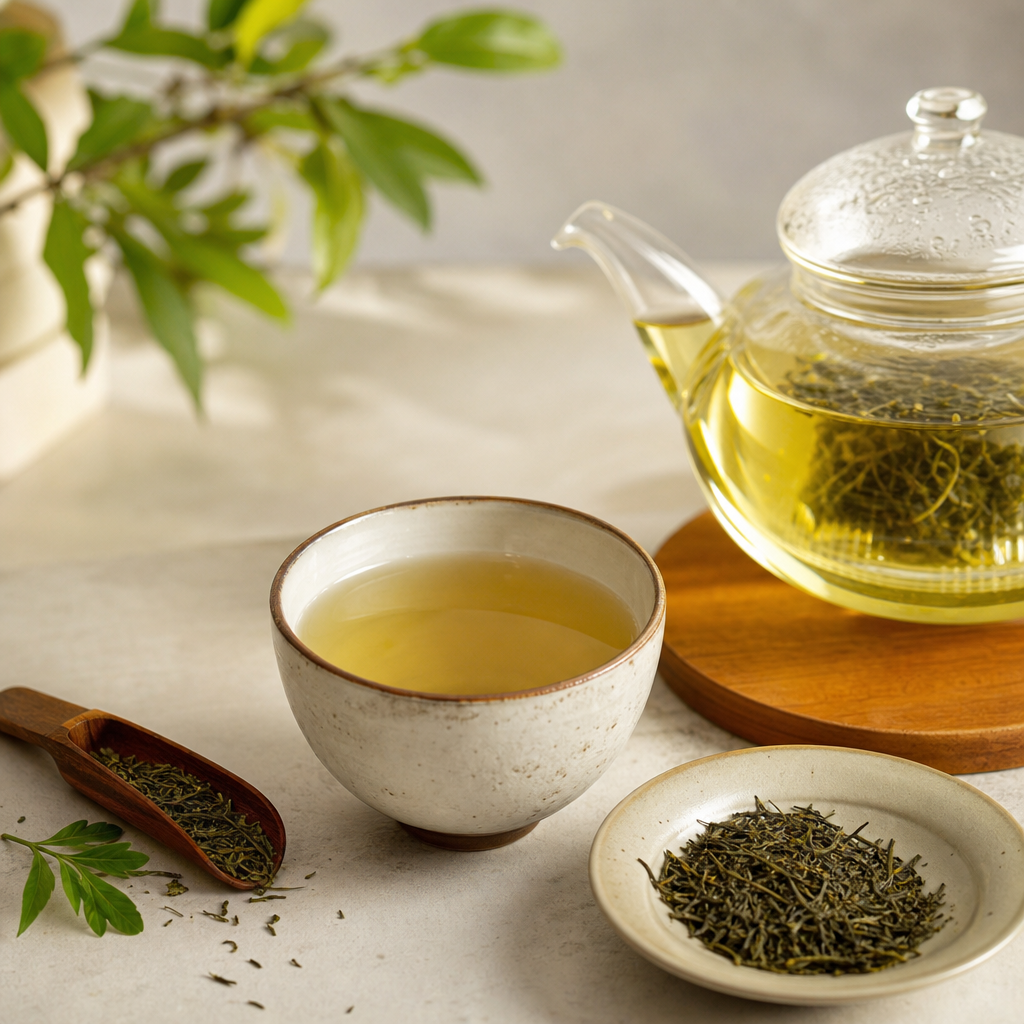 Hojas de té y ciencia de la L-teanina