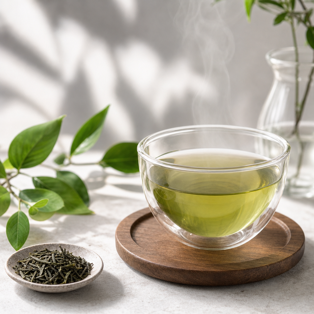 Hojas de té y ciencia de la L-teanina
