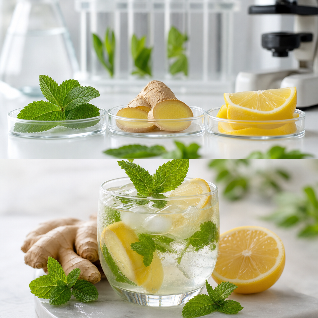 Menta, Jengibre y Limón: El Trío Más Refrescante del Verano bebida refrescante de menta jengibre y limón