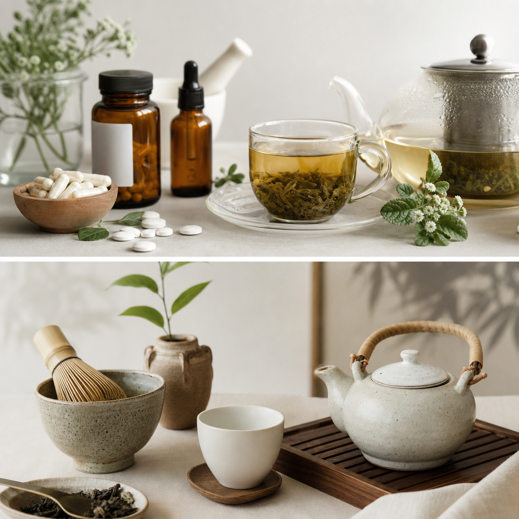 persona disfrutando rituales de té en verano