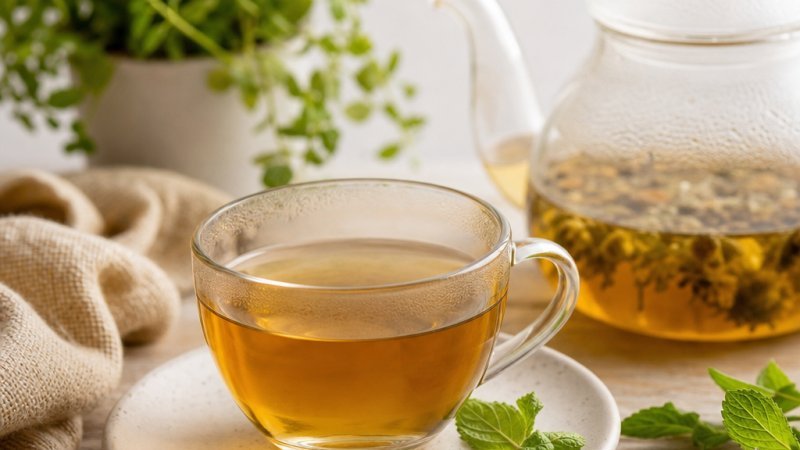 taza de té con infusiones en ayunas