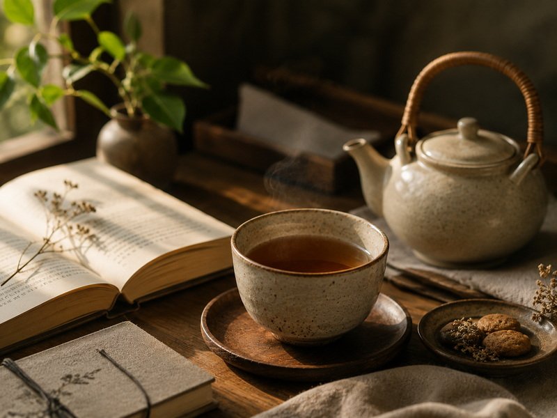 Hands holding a warm ceramic tea cup in soft morning light